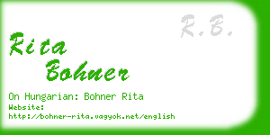 rita bohner business card